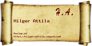 Hilger Attila névjegykártya